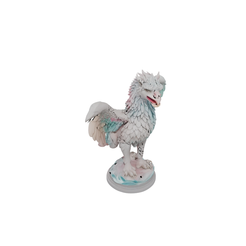 Pastel Griffin Statue