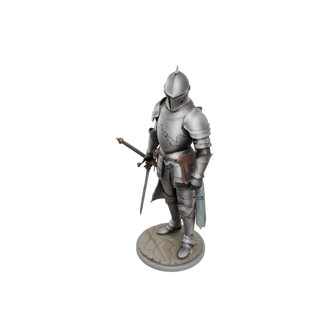 Pastel Medieval Knight Statue