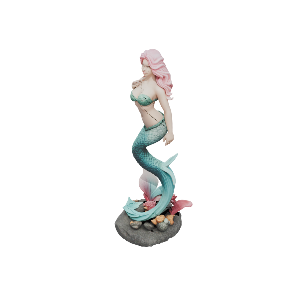 Pastel Mermaid On A Rock