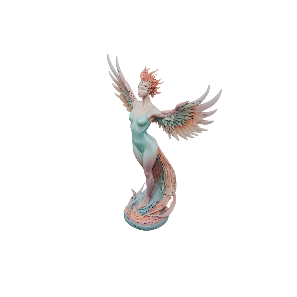 Pastel Phoenix Rising Sculpture