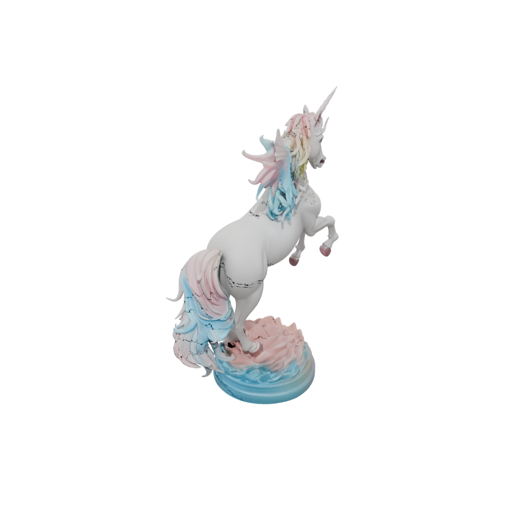 Pastel Unicorn Rearing Figure
