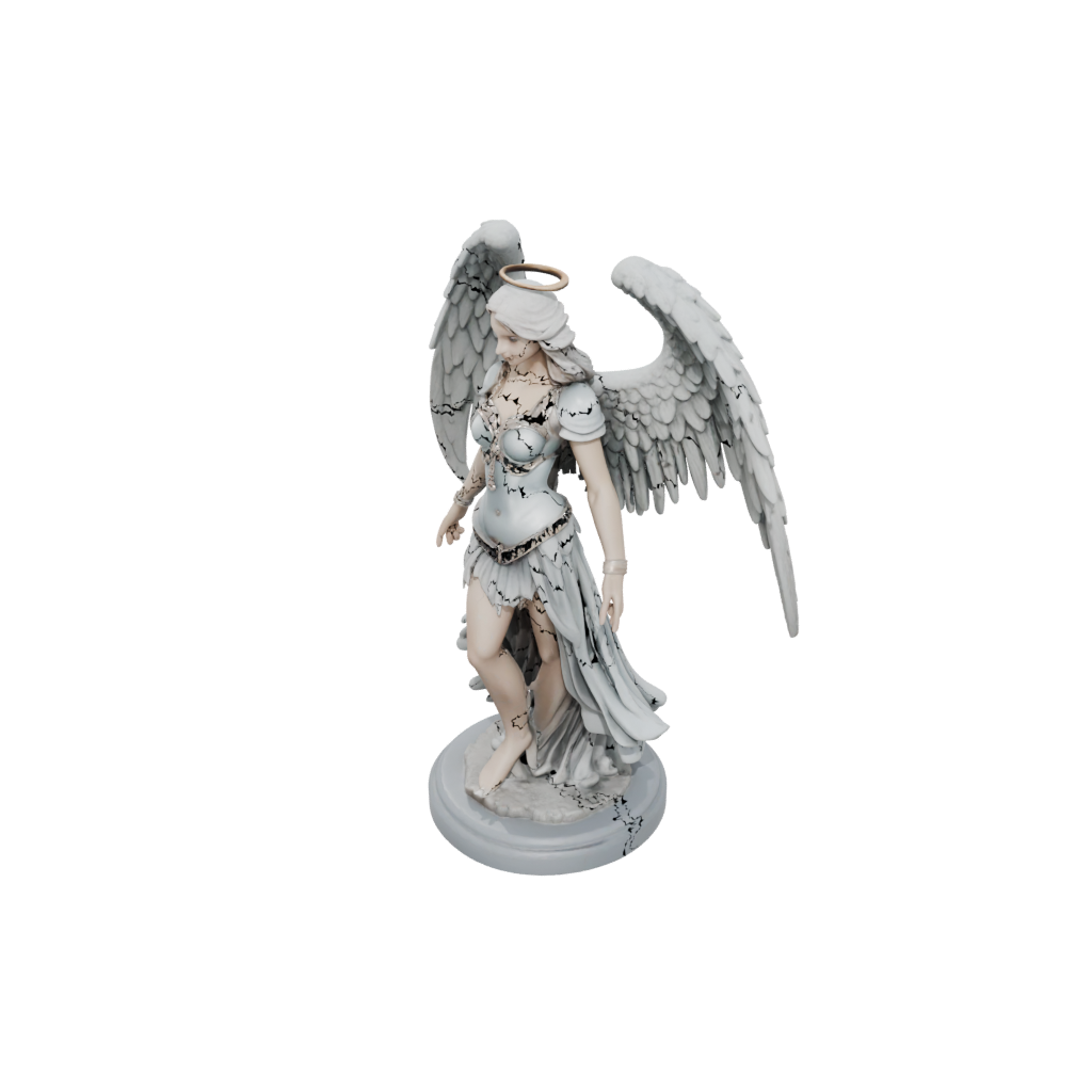 Pastel Relief Celestial Angel Warrior