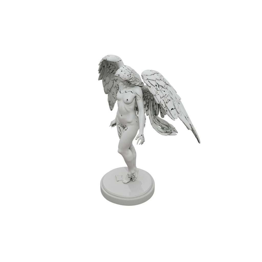 Pastel Relief Fallen Angel