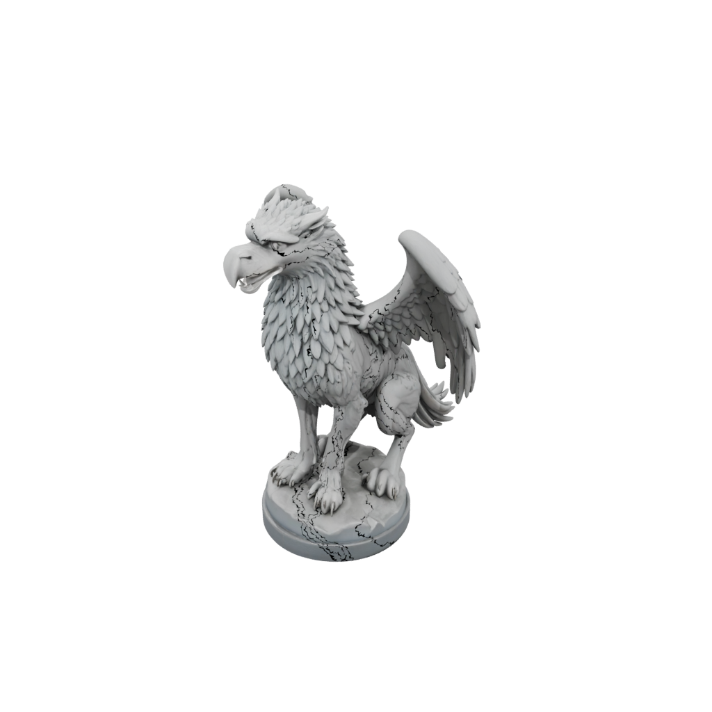 Pastel Relief Griffin Statue