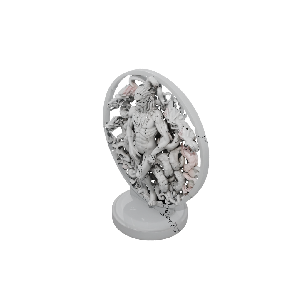 Pastel Relief Hydra Multi-Headed