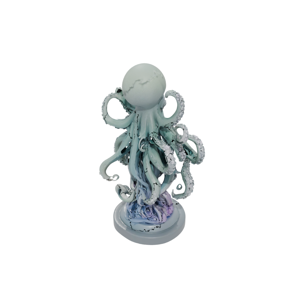 Pastel Relief Kraken Tentacle Sculpture
