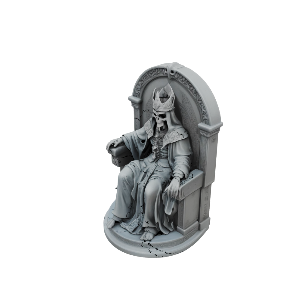 Pastel Relief Lich On Throne