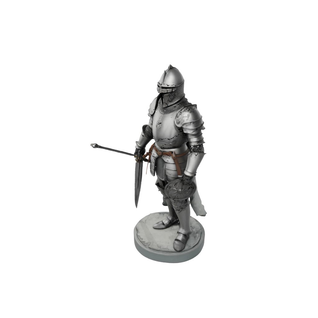 Pastel Relief Medieval Knight Statue