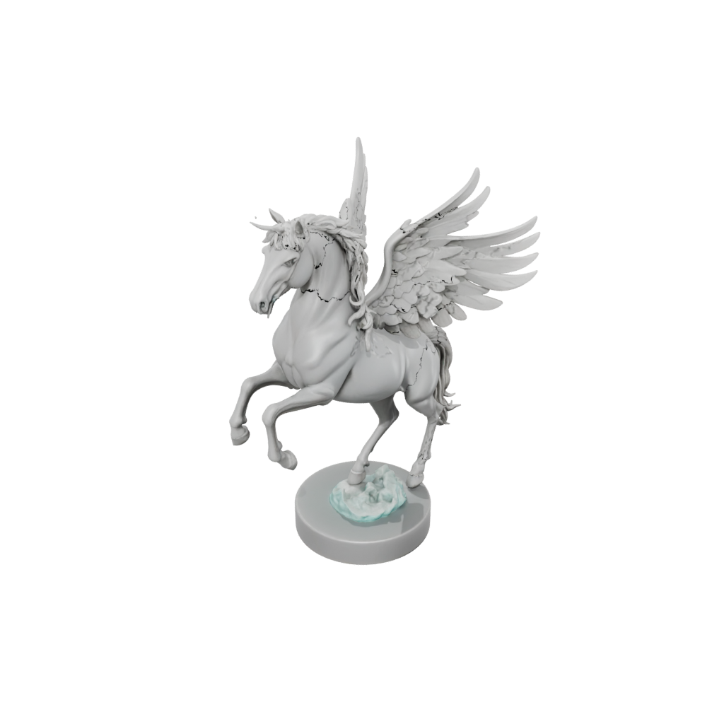 Pastel Relief Pegasus Rearing