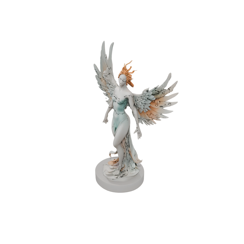 Pastel Relief Phoenix Rising Sculpture