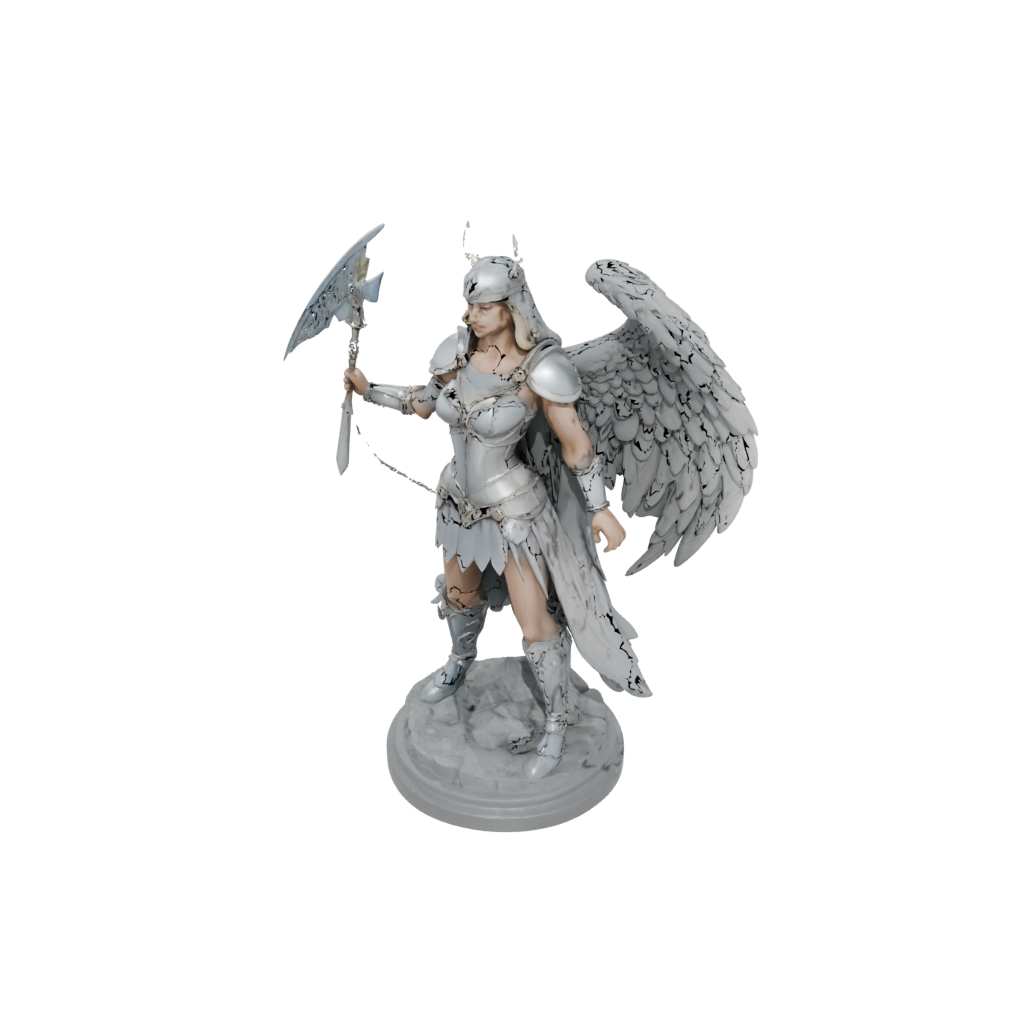 Pastel Relief Valkyrie Warrior Figure