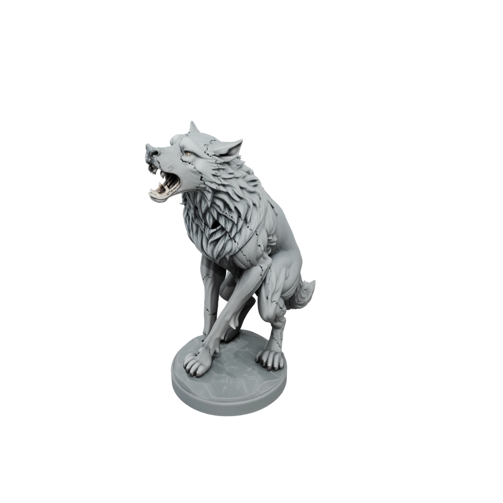 Pastel Relief Werewolf Mid-Howl