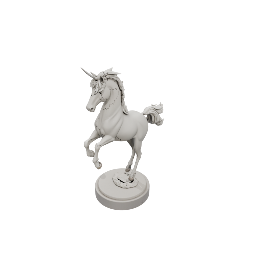 Relief Unicorn Rearing Figure