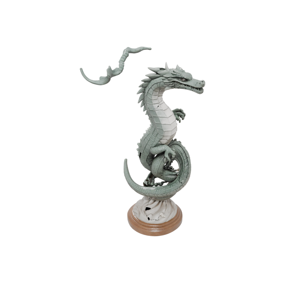 Woodgrain Bust Basilisk Serpent