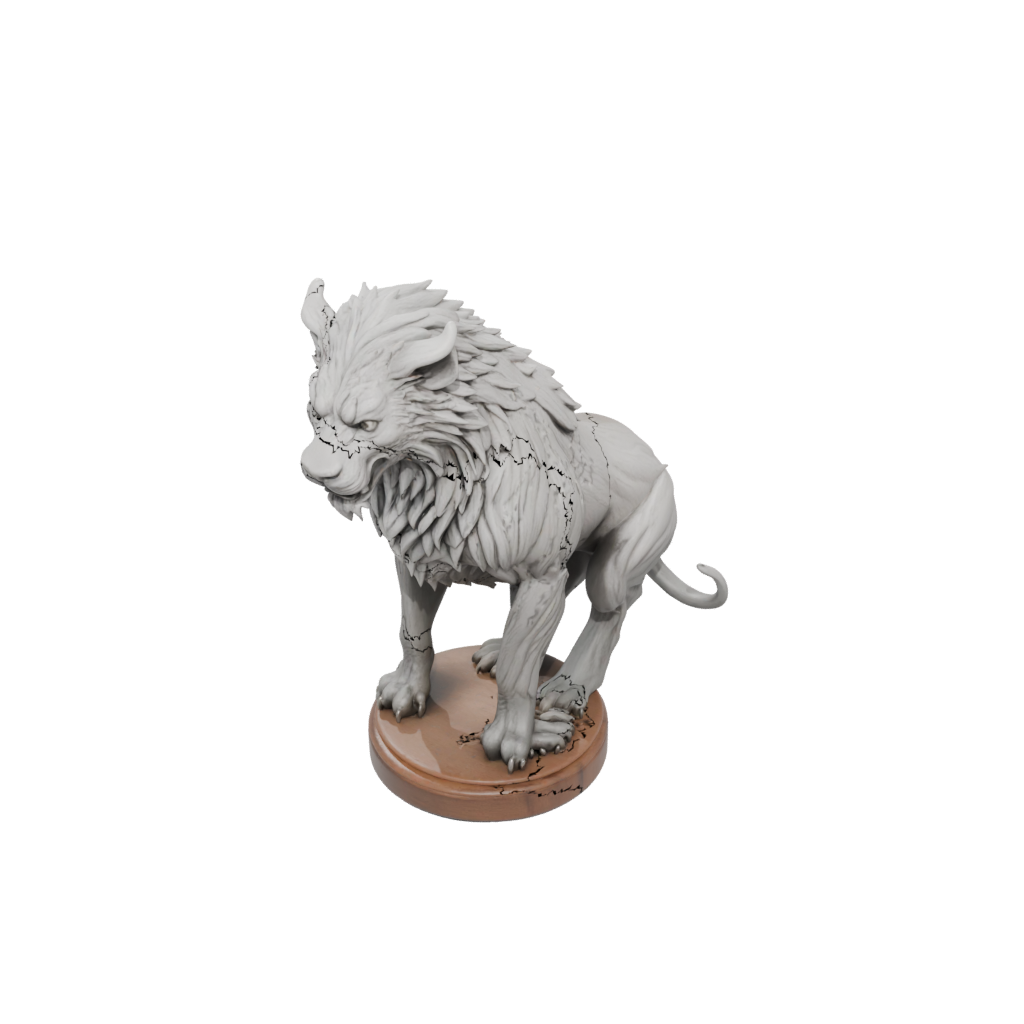 Woodgrain Bust Chimera Beast