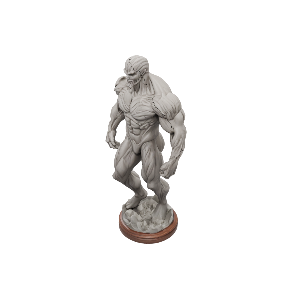 Woodgrain Bust Fire Elemental Titan