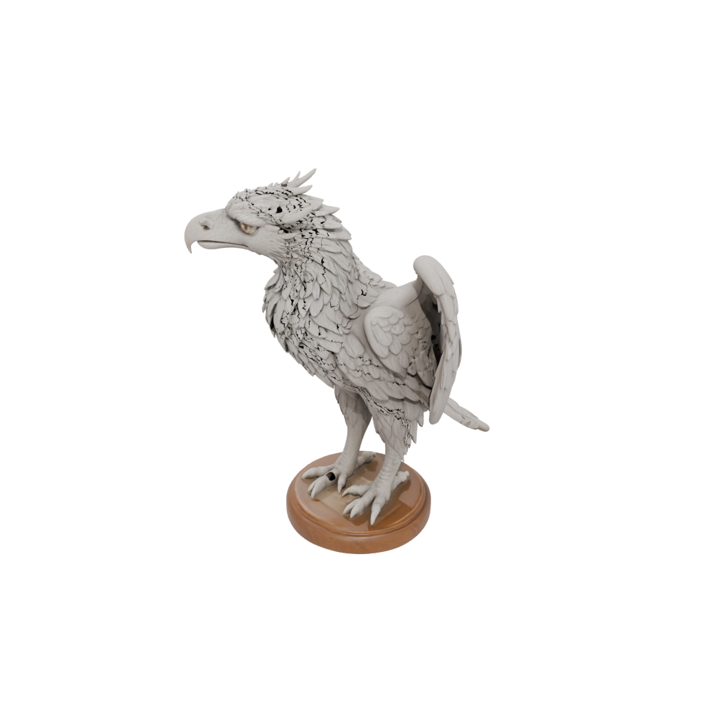 Woodgrain Bust Griffin Statue