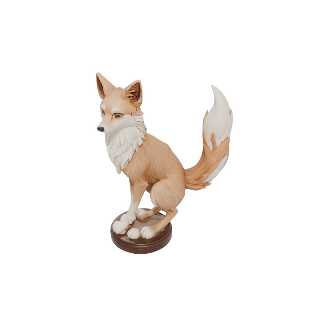 Woodgrain Bust Kitsune Nine-Tail Fox