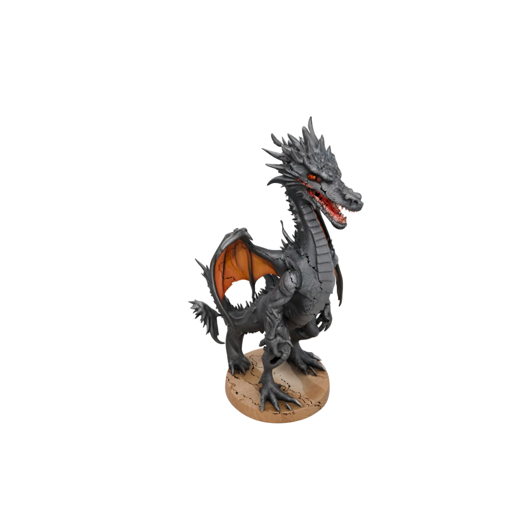 Woodgrain Bust Lava Drake