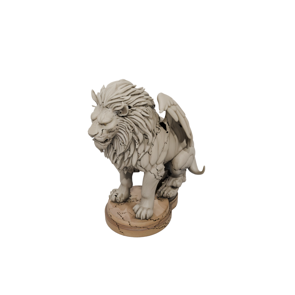 Woodgrain Bust Manticore