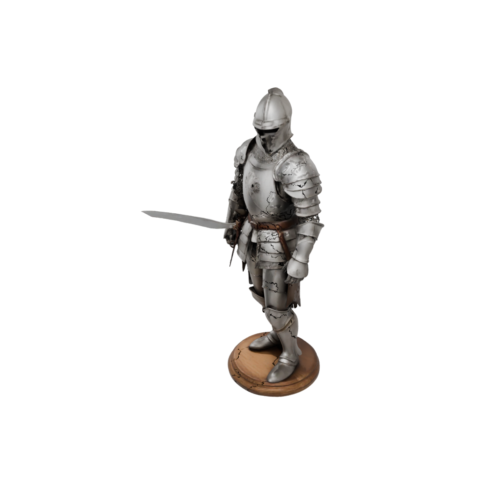 Woodgrain Bust Medieval Knight Statue