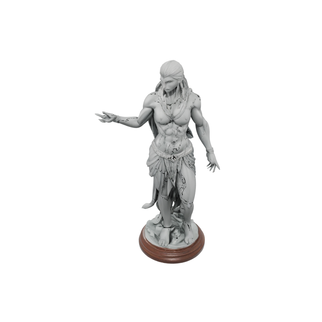Woodgrain Bust Storm Djinn