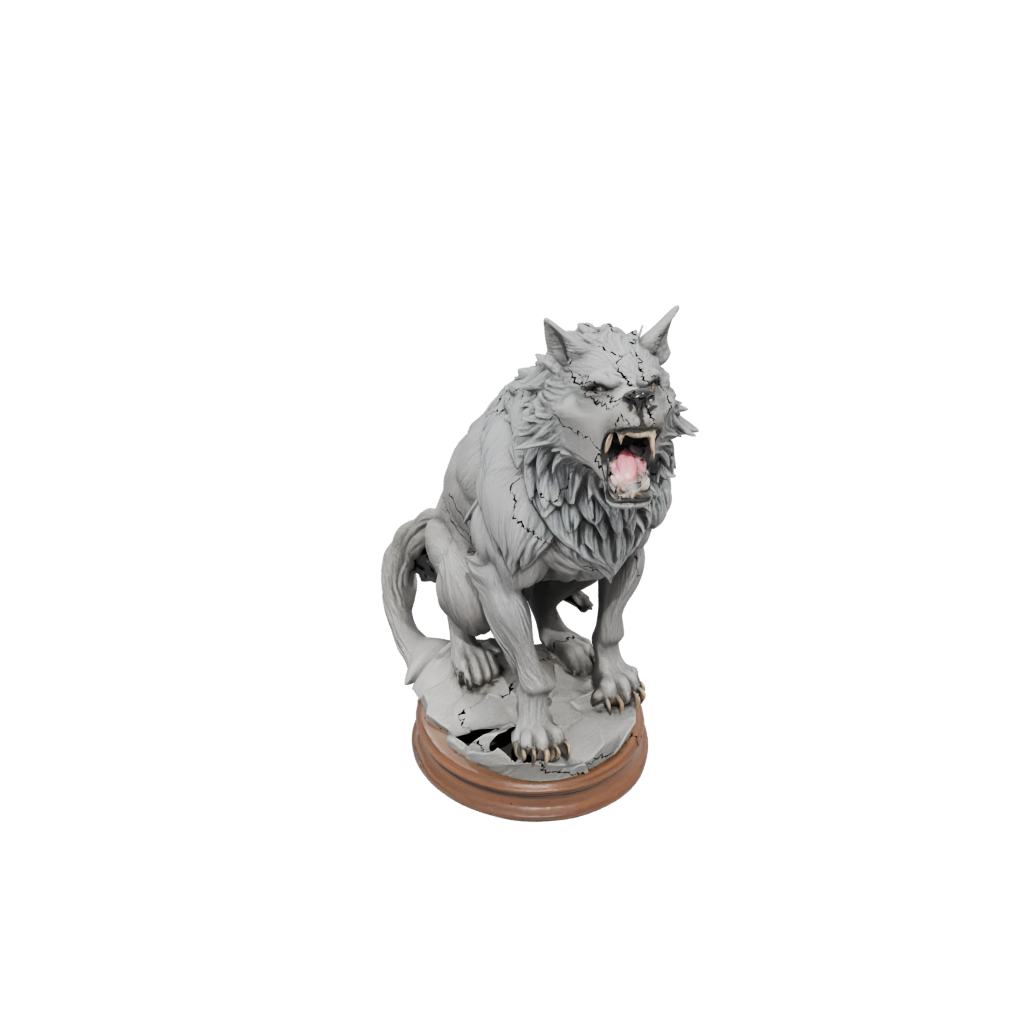 Woodgrain Bust Werewolf Mid-Howl