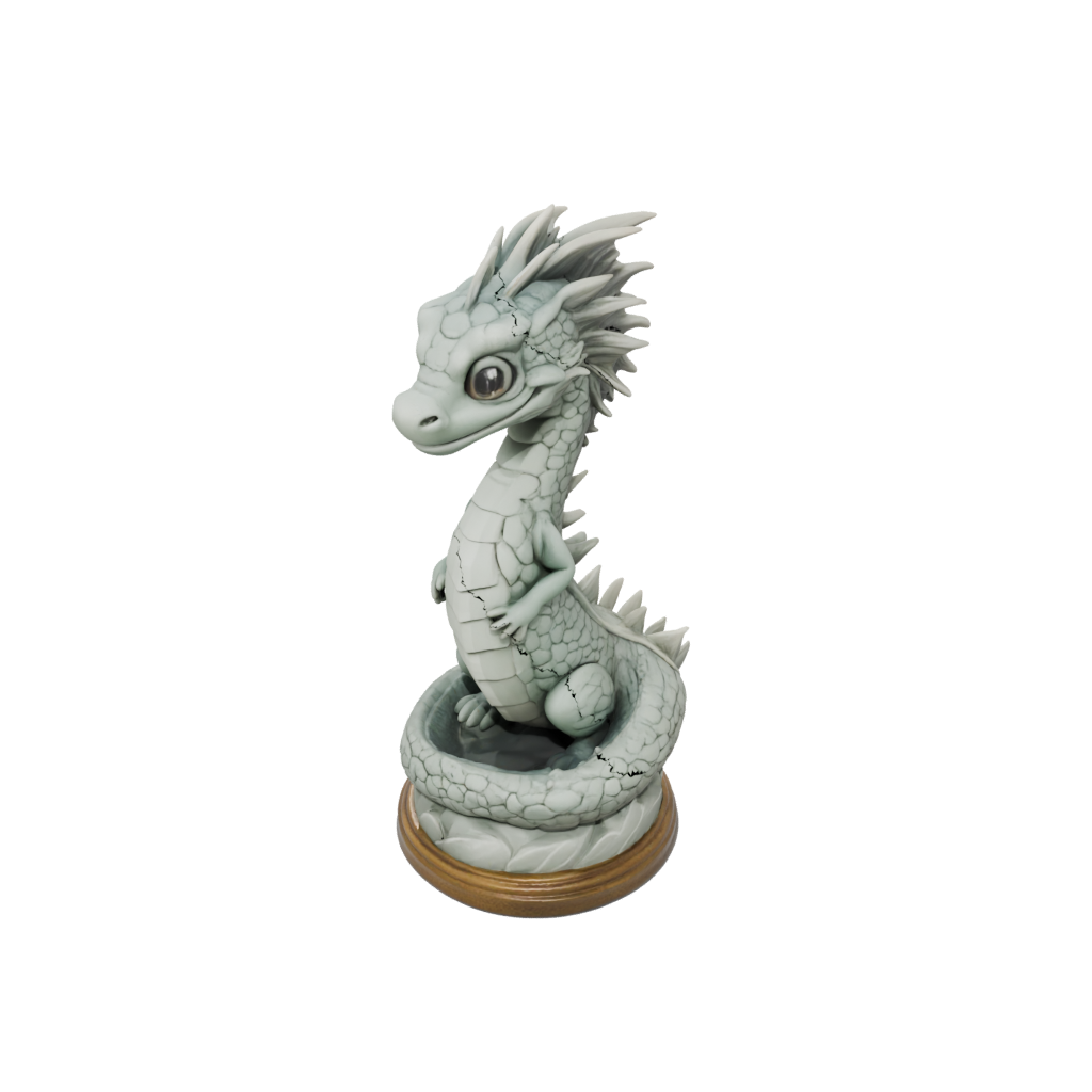 Woodgrain Chibi Basilisk Serpent