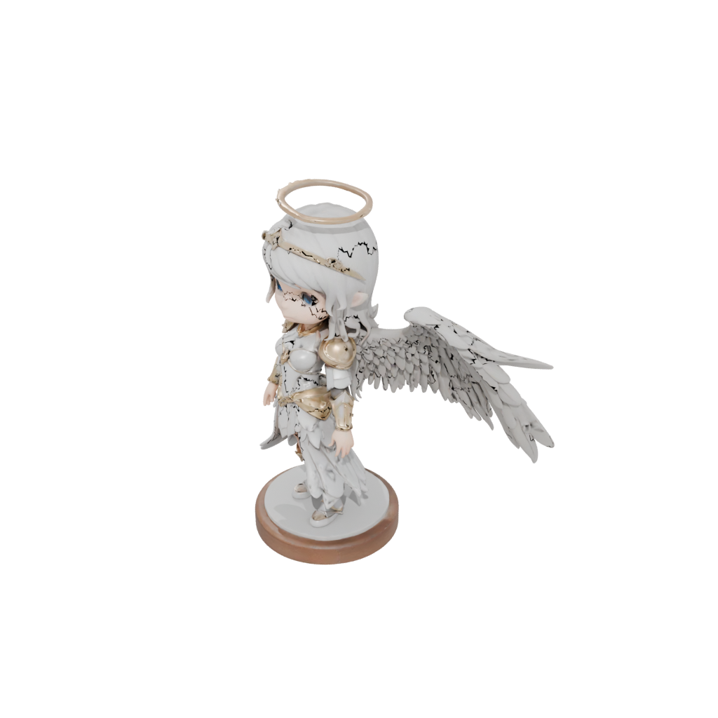 Woodgrain Chibi Celestial Angel Warrior