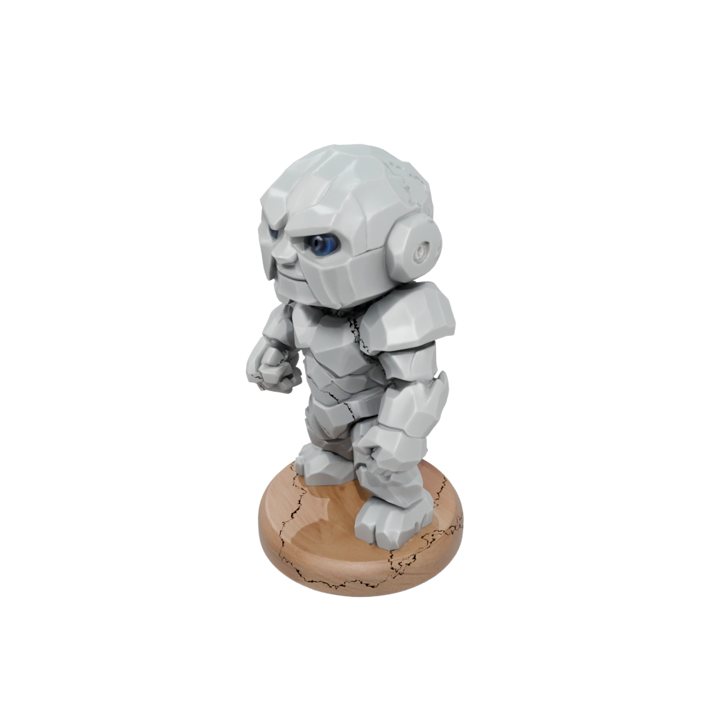 Woodgrain Chibi Crystal Golem