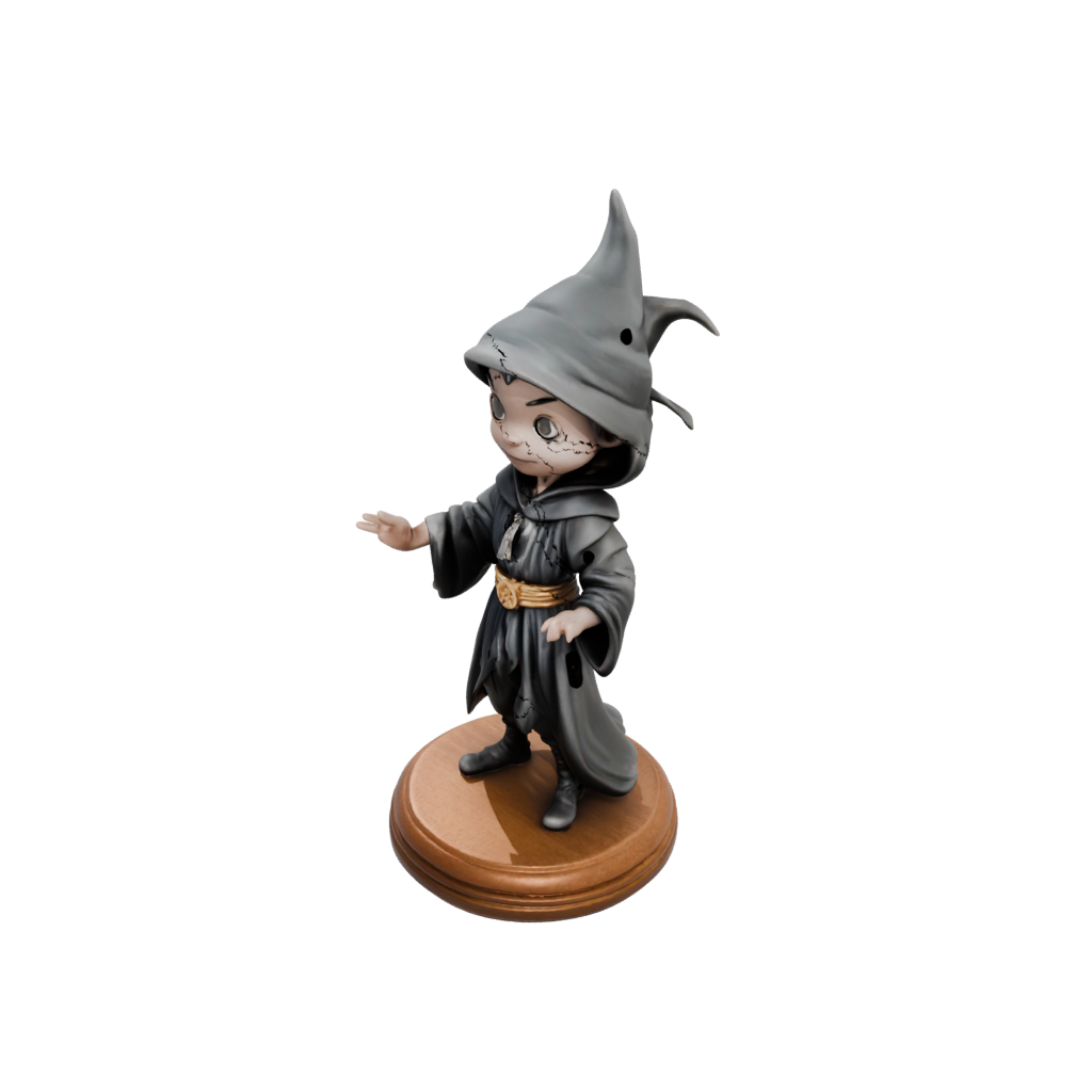Woodgrain Chibi Dark Sorcerer Figurine