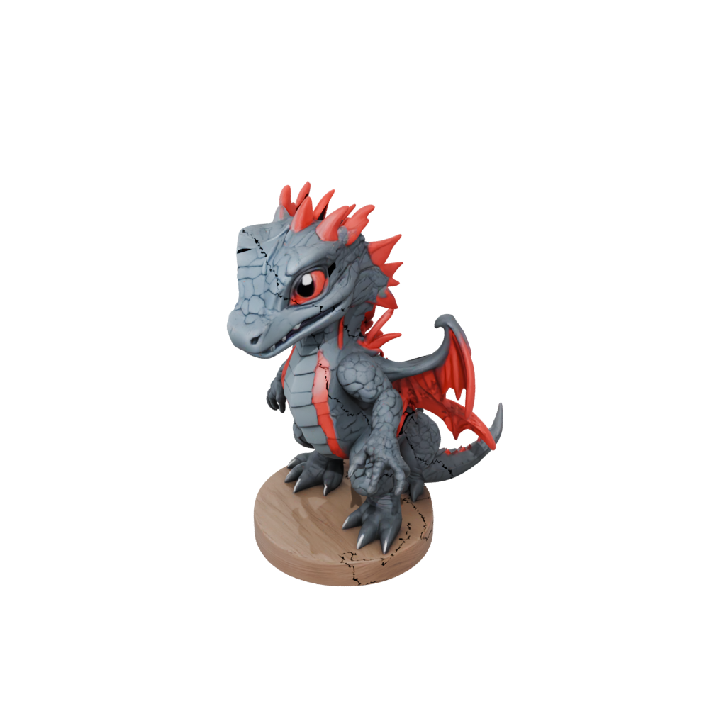 Woodgrain Chibi Lava Drake