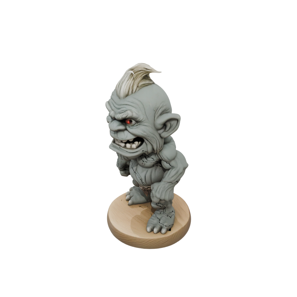 Woodgrain Chibi Rock Troll