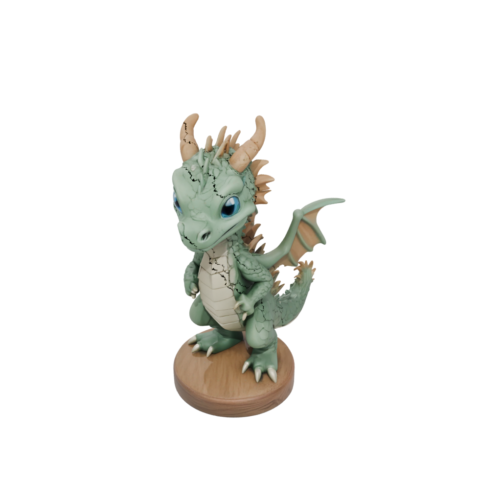 Woodgrain Chibi Swamp Dragon