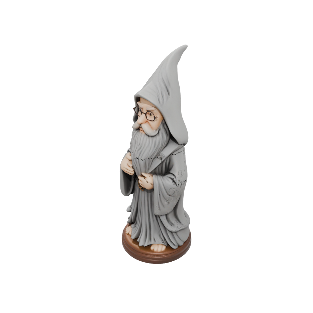 Woodgrain Chibi Wise Wizard Figure