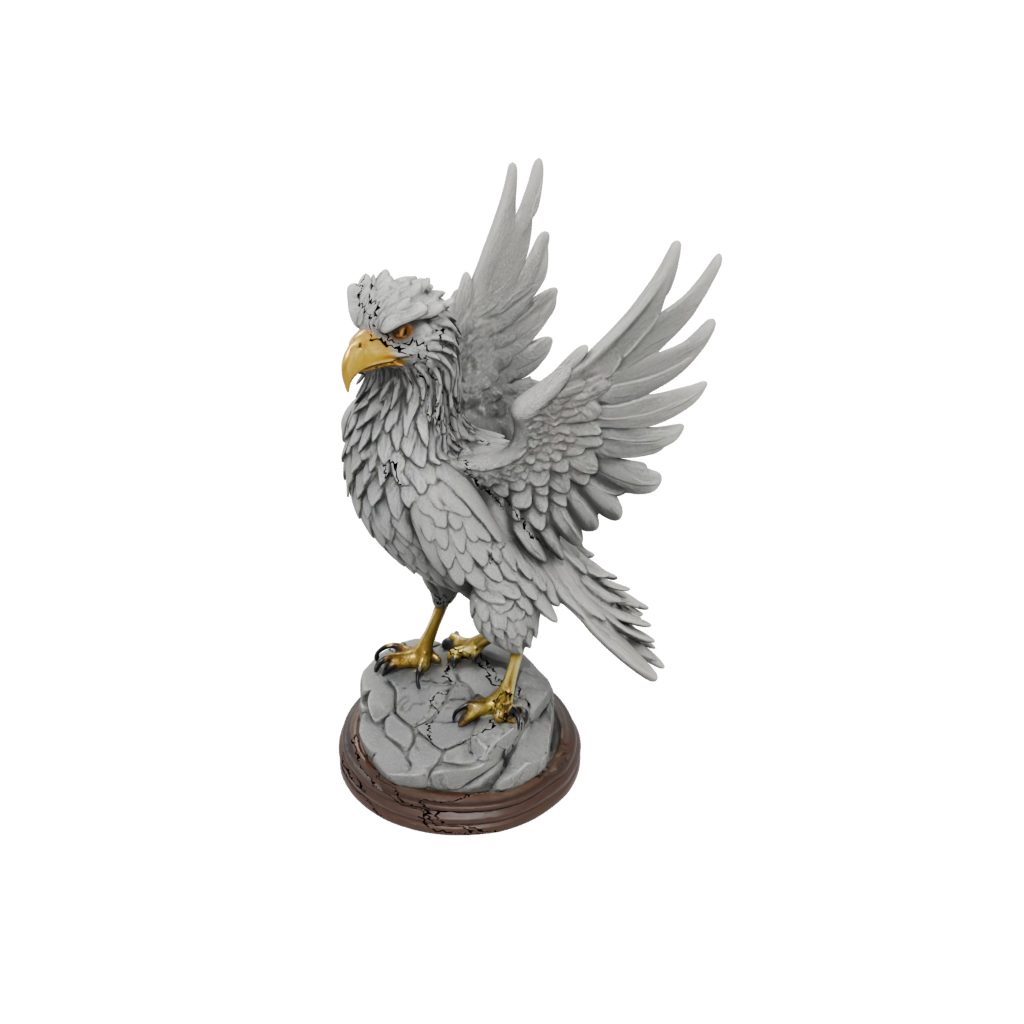 Woodgrain Scene Griffin Statue