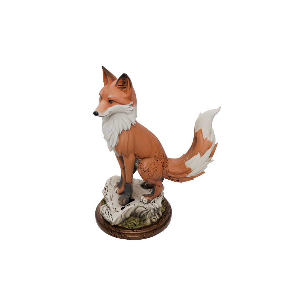 Woodgrain Scene Kitsune Nine-Tail Fox