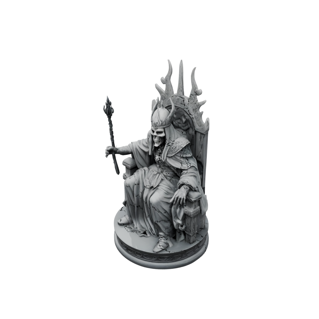 Woodgrain Scene Lich On Throne