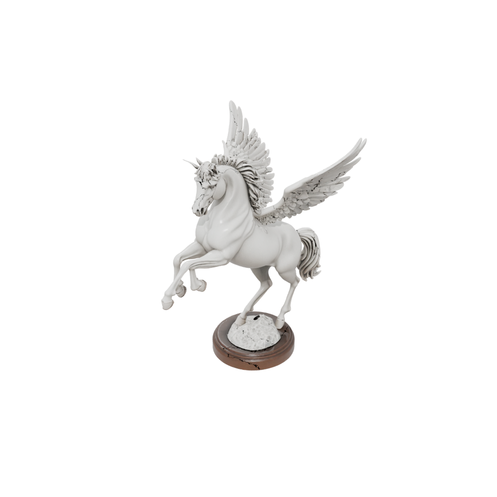 Woodgrain Scene Pegasus Rearing