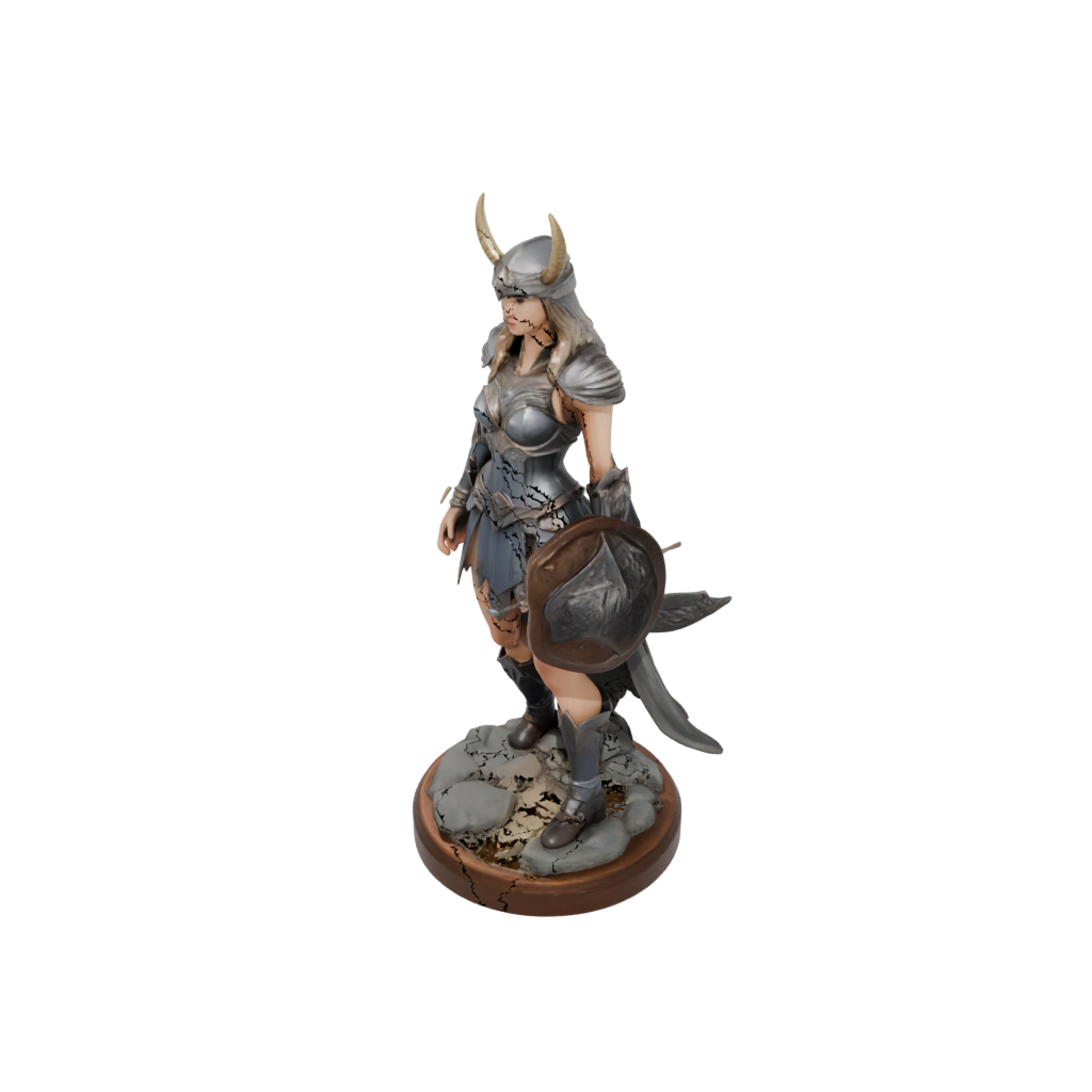 Woodgrain Scene Valkyrie Warrior Figure