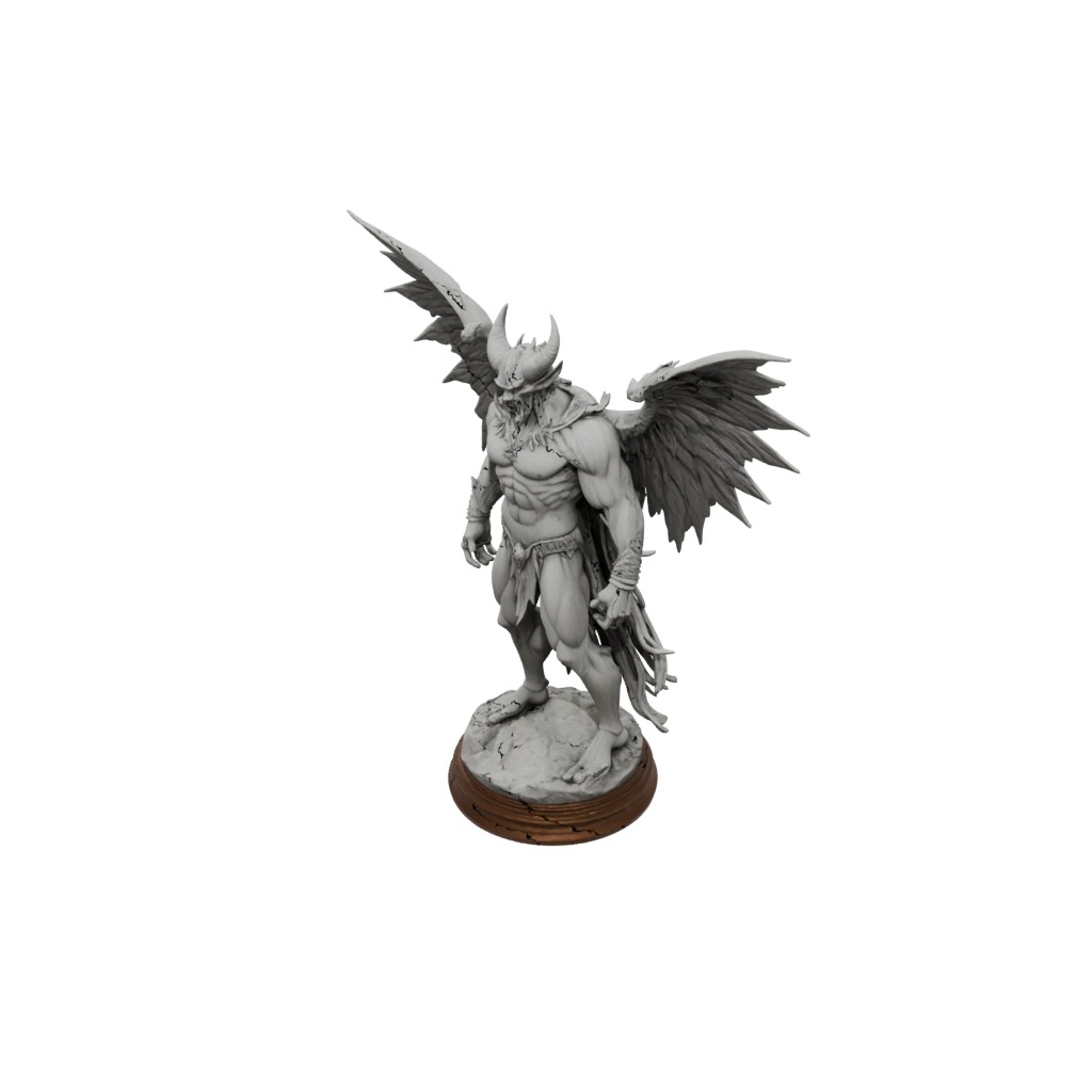Woodgrain Scene Winged Demon Lord