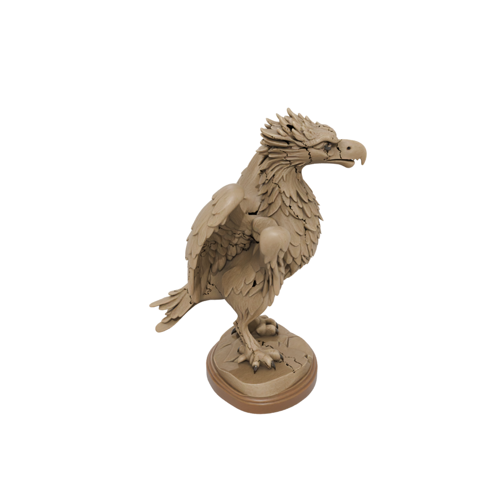 Woodgrain Griffin Statue