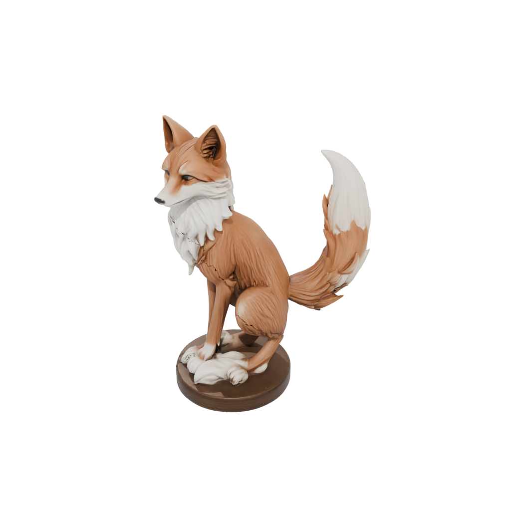 Woodgrain Kitsune Nine-Tail Fox