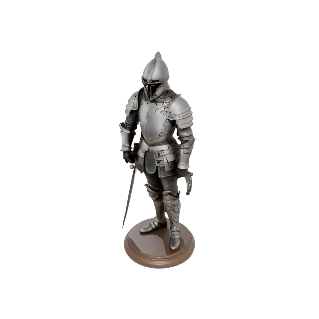 Woodgrain Medieval Knight Statue