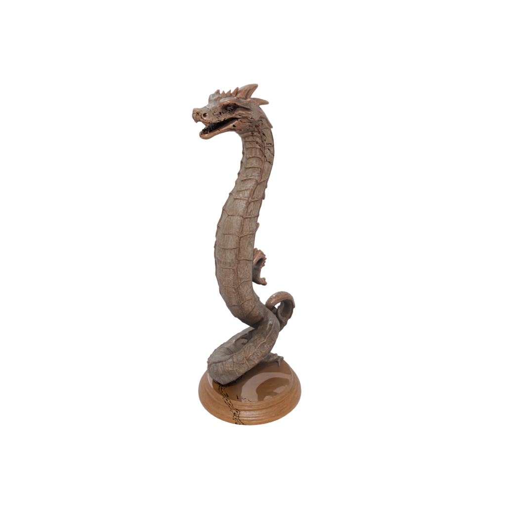Woodgrain Sea Serpent Coiled Upright
