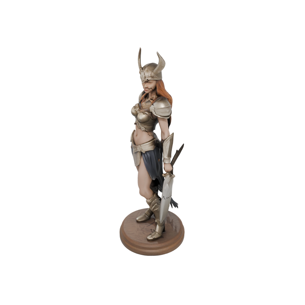 Woodgrain Valkyrie Warrior Figure
