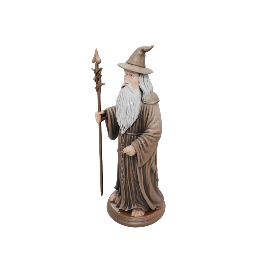 Woodgrain Wise Wizard Figure