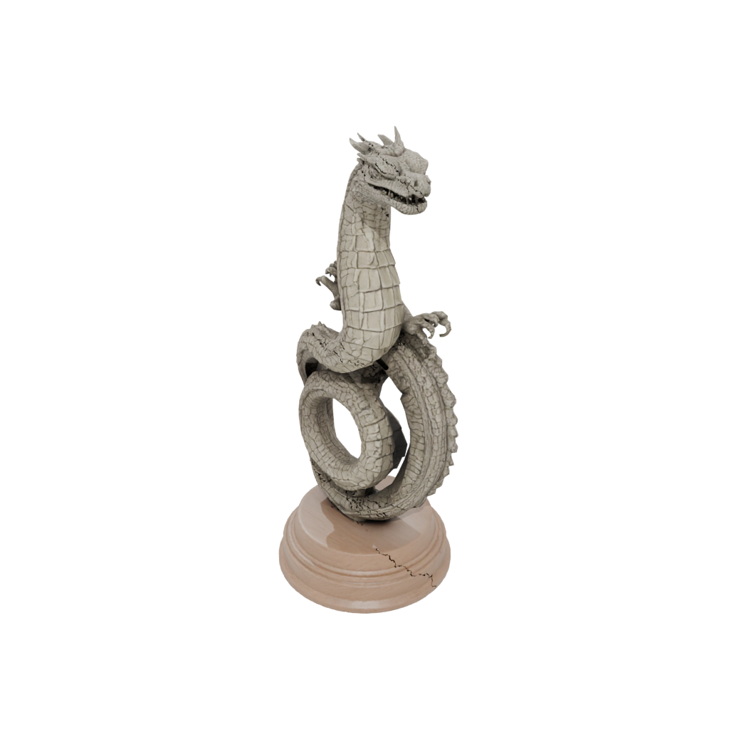 Woodgrain Relief Basilisk Serpent
