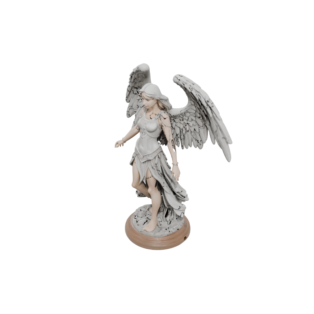 Woodgrain Relief Celestial Angel Warrior