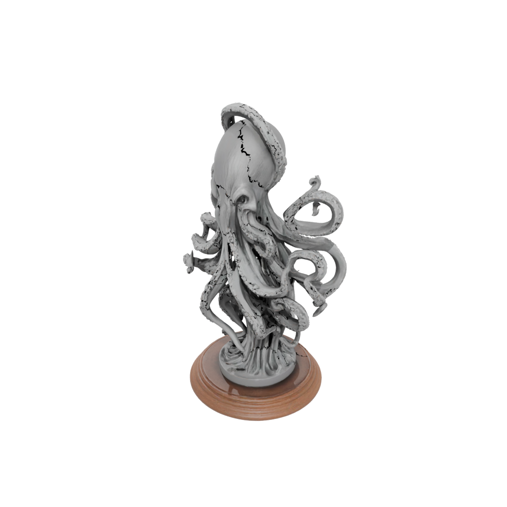 Woodgrain Relief Kraken Tentacle Sculpture